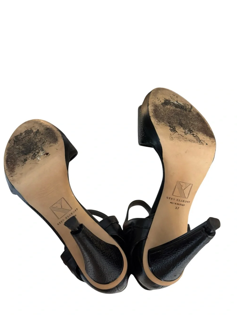 Reed Krakoff Black Leather High-Heel Sandals – Size 37 – Made in Italy